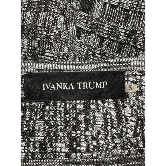 Ivanka Trump Dress Womens Small Black Gray Knit Fit & Flare Stretch Minimalist - Picture 7 of 12